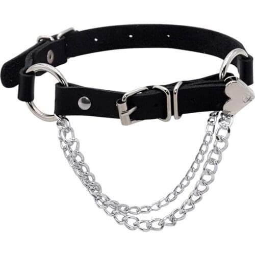 Steampunk Gothic Chokers Necklaces For Women Vintage Classic Pu Leather Chain Chocker Collar Harajuku Jewelry