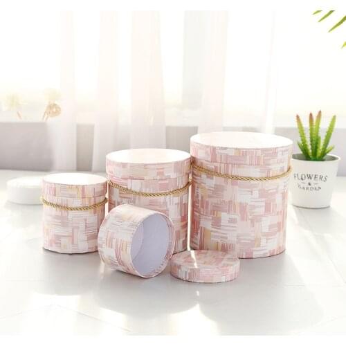 Boutique Flower Cylinder Bucket Geometric Gift Box Valentines Day Flower Case Birthday Gift Package