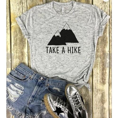 Summer Fashion Tees Female Male Short Sleeve Bottoming O-neck Woman T-shirt Take A Hike Casual Tops