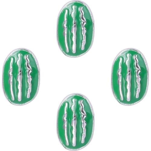 20Pcs/Lot F121 Green Watermelon Floating Charms Making Fruit Pendant Glass Locket Jewelry Wholesale