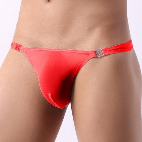 Mens Sexy Low Rise Breathable Briefs Button Panties Knickers Underwear Nylon Thongs Men Sexy Button Bikini Briefs Gay G-string