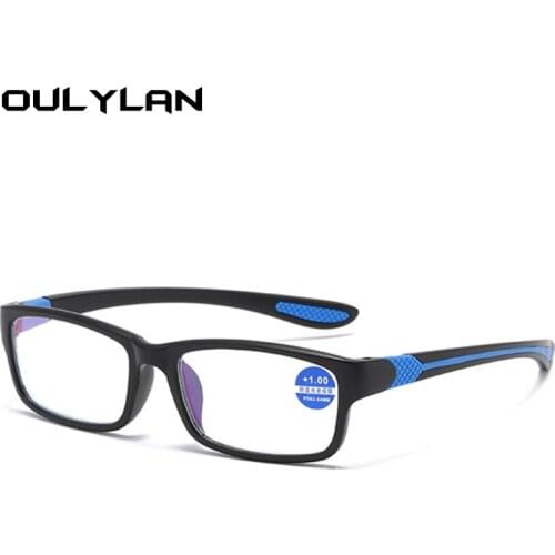 Oulylan Anti Blue Light Reading Glasses Women Men Fashion TR90 Presbyopia Square Photochromic Polarized Eyeglasses +1.0 +1.5 2.0