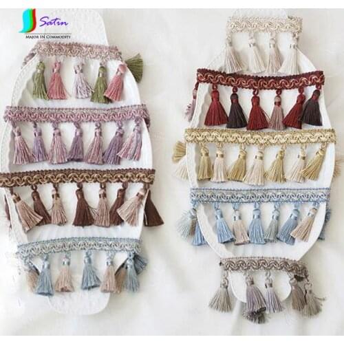 DIY Clothes,Bag,Curtain,Tablecloth Edge Decoration Sew Accessory Tassel Lace,Colorful Home Handmade Material Tassel Lace S019P