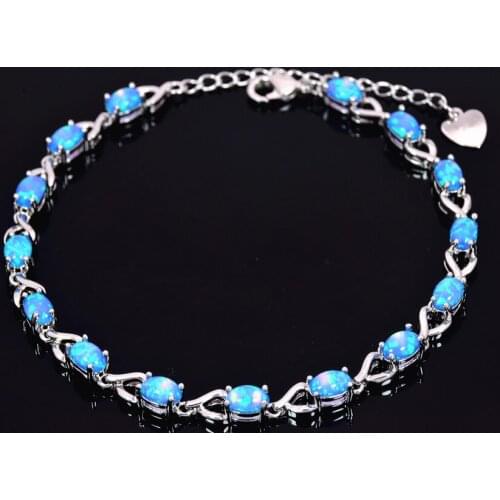 Wholesale & Retail Fashion Fine Blue Fire Opal Bracelet 925 Sterling Sliver Jewelry For Women _DSC165