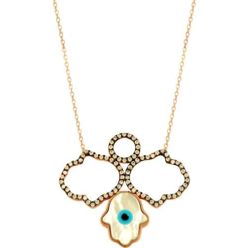 Hand of Fatima Necklace Fatima Hand Necklace Fashion Necklace Evil Eye Statement 925 Sterling Silver Hamsa Motherof Pearl Boho