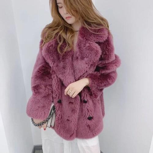 Rf1933B 100% Wool Fur Coat Women Shearling Jacket Long Sleeve Faux Suede Lining Ladys Fur Jacket
