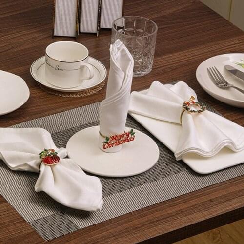 Christmas Napkin Rings Napkin Holder Rings for Holiday Christmas Table Decoration Elk Napkin Buckle