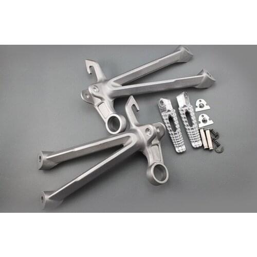 Silver Rear Passenger Foot Peg Footrest&Bracket For SUZUKI GSX-R1000 2007 2008