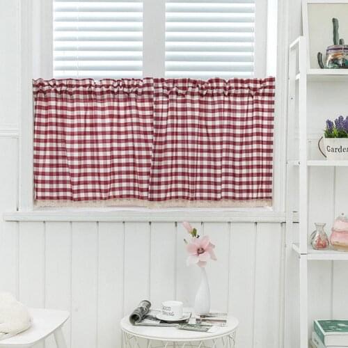Lattices Short Curtain Kitchen Lace Window Valance Through Rod Drape Home Decor