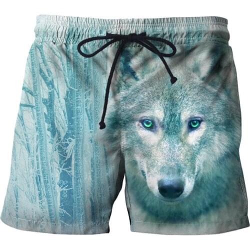 New product explosion model 3D print animal lion wolf pattern Shorts outdoor sports loose mens Shorts Oversized casual shorts