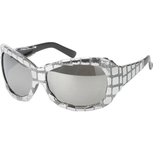 Unisex Sunglasses Silver Reflective Bright Lens Flash Coating Funny Spectacles Bar Club Prom Party Carnival Singer Glasses L2