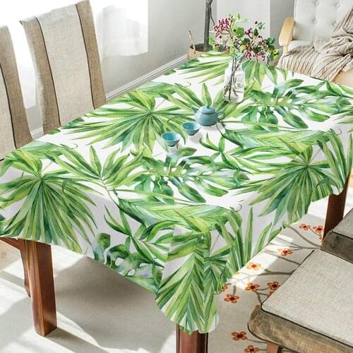 Tropical Leaves Floral Palms Monstera Modern Tablecloth Picnic Table Cover