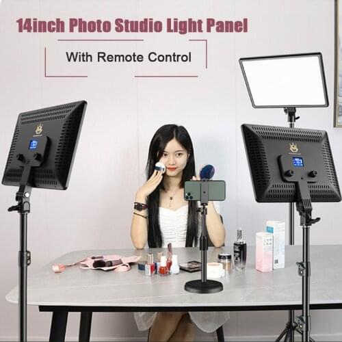 14inch LED Video Light Panel EU Plug 3200k-6000k Three Color Photography Lighting For Makeup Live Stream Photo Studio Fill Lamp