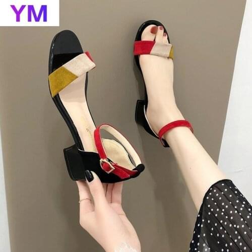 2020 Women Pumps Summer Open Toe High Heels Low Block Heel Shoes Sandals Gladiator Ankle Strap High Gladiator Sandals Wedges