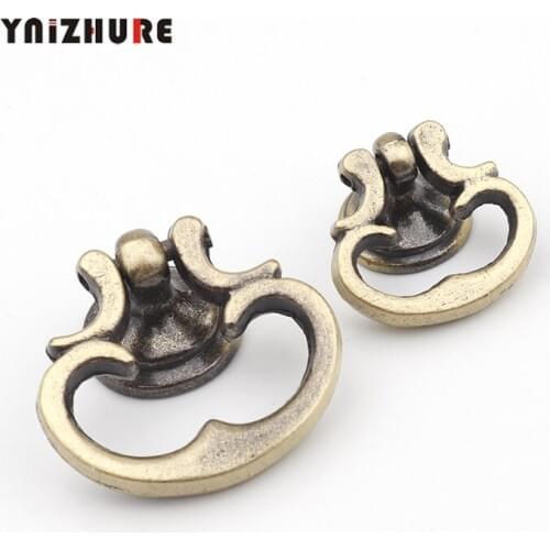 Vintage Alloy Cabinet Handles Furniture Knobs Kitchen Drawer Cupboard Ring Pull Handles Furniture Fittings,Bronze Tone,2Pcs
