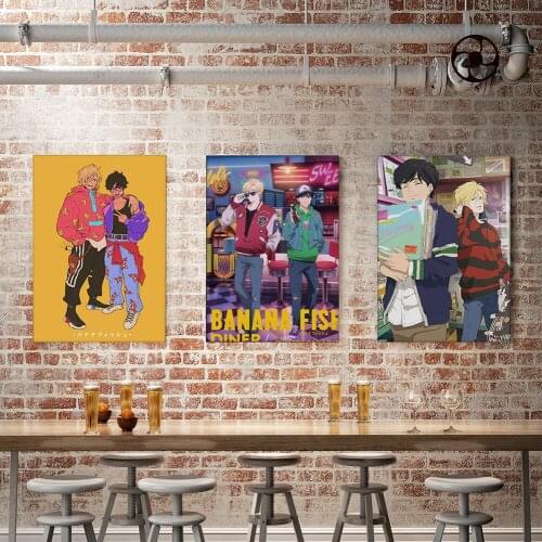 WTQ One Piece Poster Japan Anime Posters Banana Fish Wall Decor Retro Poster Wall Decor Wall Art Picture Room Decor Home Decor