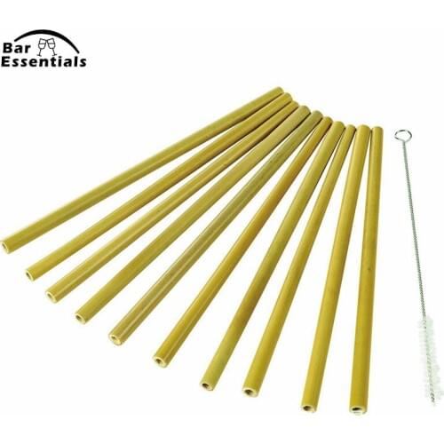 10Pcs/Set Bamboo Reusable Straw 20cm Organic Bamboo Drinking Straws Natural Wood Straws For Party Birthday Wedding Bar Tool