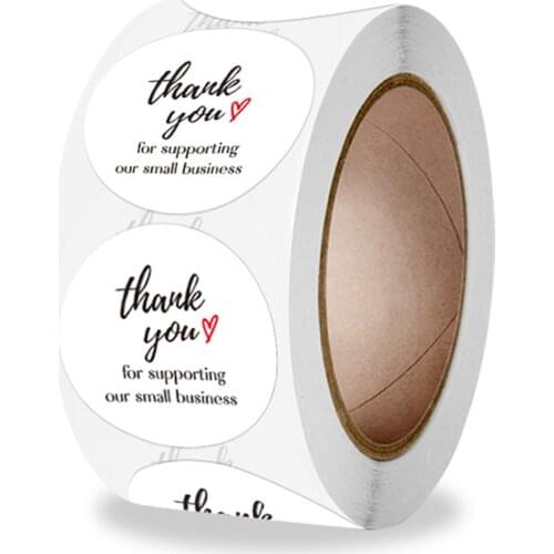 100-500pcs White Thank You Stickers Thank you for Supporting My Small Business Box Package Label Wedding Decor Stationery