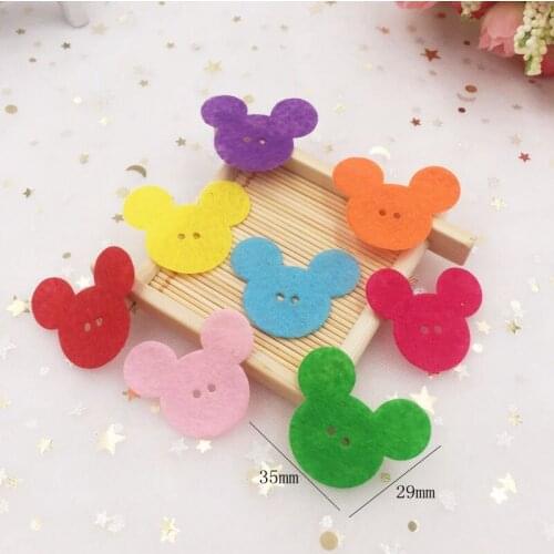 50Pcs Colorful Felt Fabric Mouse Head Sewing Patches 2 Hole Applique Christmas Decorations DIY Craft Supplies OE233