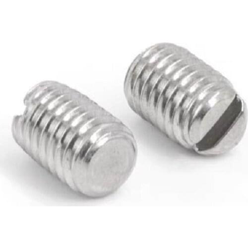 500pcs/lot M1.2 M1.4 M1.6 M2 M2.5 M3 M4 M5 DIN551 Stainless steel slotted set screw with flat point GB73