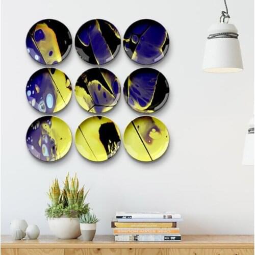 Abstract art style Ceramic Decorative Plate Living Room Decoration Sitting Plate Decoration Background Wall Hanging Plate