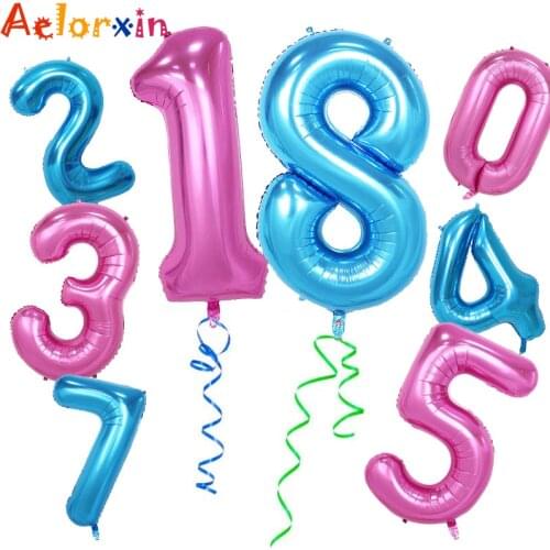 Big Size Gold Sliver Rose Gold Number Balloon Birthday Wedding Party Decorations Foil Balloons Kid Boy Toy Baby Shower