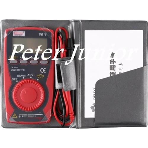 DE16 LCD Display 5 Fuction Miniature Digital Multimeter Tester Tool Instrument Measure AC/DC Voltage Current Ohm Capacitance Hz