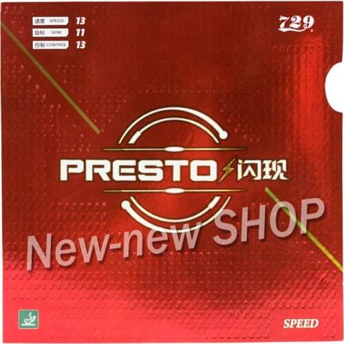 Friendship 729 PRESTO Spin / Speed (2018 New, Non-sticky Rubber + Macroporous Sponge) Table Tennis Rubber Ping Pong Sponge