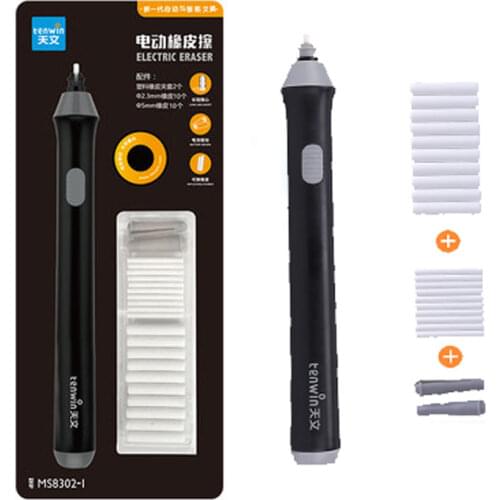 TENWIN 6 Colors Electric Eraser Mute Adjustable Sketch Drawing Eraser Rubber Eraser Refills School Art Supplies Stationery
