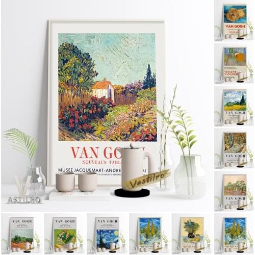 Vincent Van Gogh Exhibition Museum Poster High Quality Print Housewarming Gift Idea Famous Classic Canvas Painting Gallery Decor