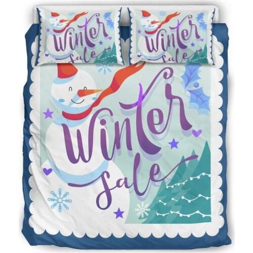 3-Piece Comfortable Lightweight Bedding Sets Christmas Event Series Pattern Microfiber Bedding Set with 2 Matching Pillowcases