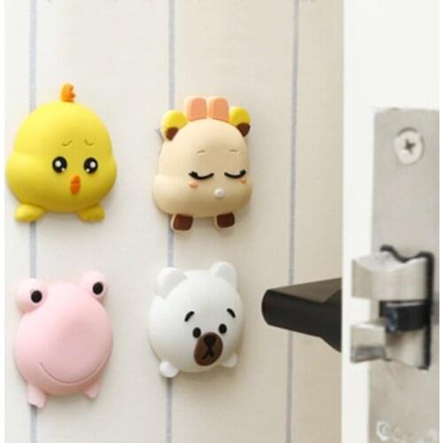 Cartoon Door Stop Door Handle Rubber Fender Lock Protection Pad Door Crash Pad Wall Panel Home Furnishing