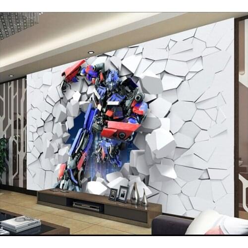 Custom children wallpaper, 3 d robot large murals for children room living room TV wall paper DE parede vinyl which wallpaper