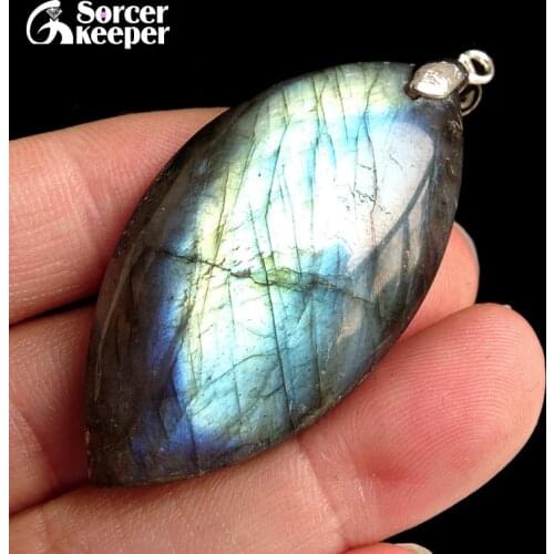 Real Natural Gray Moonstone Raw Gem Stone Ornament Handicraft Rainbow Labradorite DIY Crystal Pendant Necklaces for Gift BA020
