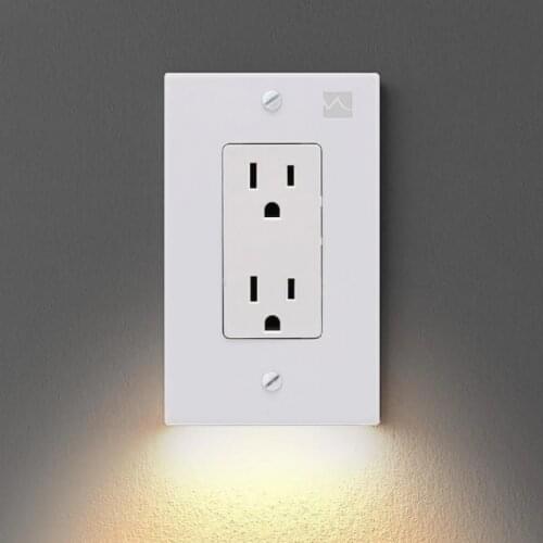 Outlet Wall Plate With LED Night Lights - no Batteries or Wires Wall EU Power Socket Outlet PC Panel For Room Hallway Pathway To