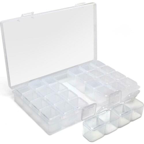 28 Diamond Painting Storage 17.5cm X 10.5cm X 2.6cm Boxes Bead Organiser Tray Art Beads Embroidery Case Water Drill Tool Bead