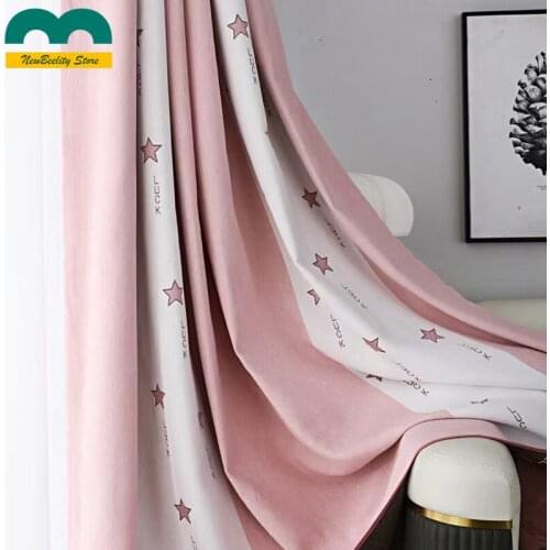 Nordic New Curtains Thickened Cashmere Jacquard Small Star Stitching Finished Product Curtains for Living Dining Room Bedroom