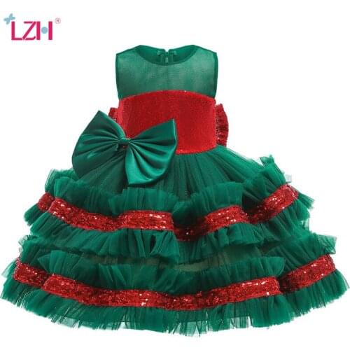 LZH 2021 Christmas Formal Dresses For Childrens Halloween Clothing For Girls Dresses 1-5 Years Princess Dress For Kids Costume