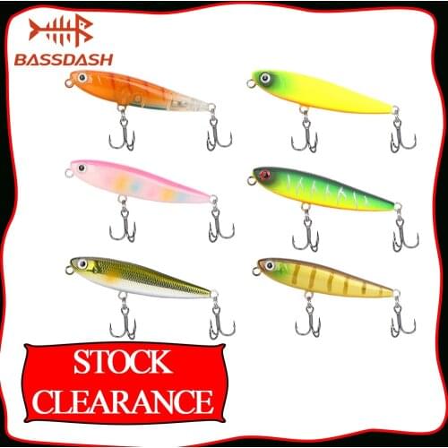 TSURINOYA Stock Clearance Fishing Lure Mini Floating Pencil Fishing Bait 60mm/3.1g Top Water 10 Colors
