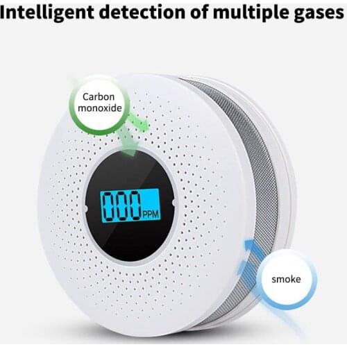 Smoke alarm 2 in 1 alarm CO detector smoke sensor carbon monoxide smoke sound and light alarm wireless fire sensor