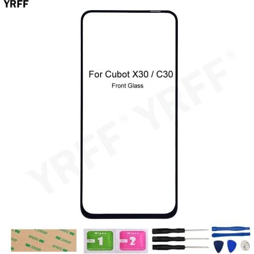 For Cubot X30 Mobile Front Glass Touch Panel For Cubot C30 (No Touch Screen) Outer Glass Panel Cover Phone Repair Sets