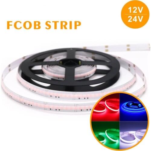 RGB COB LED Strip12V 24V 630 LEDs/m High density Soft Flexible COB Tape Colorful LED Light ;for Indoor Decoration Lighting