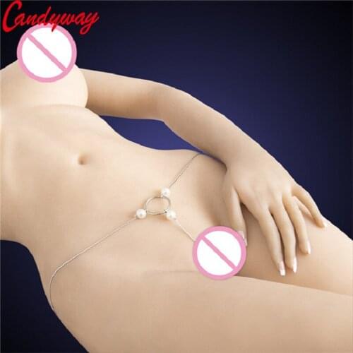 Bead Decoration Hot Sexy Female Panties Underwear Distinctive Unique Design Buttocks Hollowed out Lingerie Short Briefs