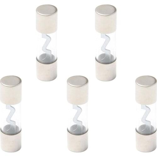 Pack of 5 Car Audio Amplifier Glass 60A AMP AGU Nickel Plated Fuse