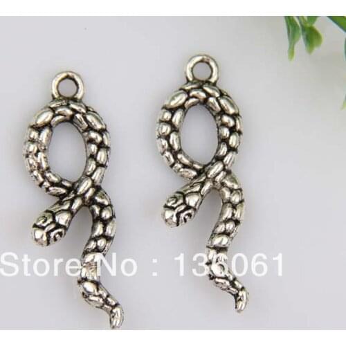 Vintage Silvers Charms Filigree Snake Pendants For Jewelry Making Findings Bracelets Handmade Accessories DIY Gifts 10pcs Z737