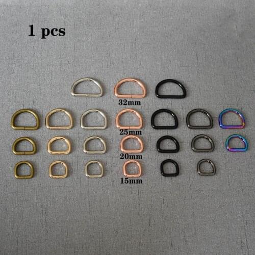 1 pcs/pack 15mm 20mm 25mm 32mm Metal D Ring Belt Buckle For Belt Ribbon Backpacks Shoes Bag Dog Collar Buckles DIY Accessories