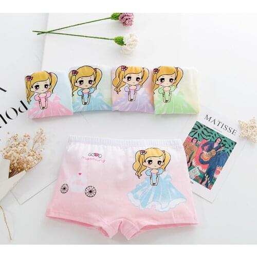 12pcs/lot Kids Girls Underwear Cotton Soft Princess Baby Girl Boxer Shorts Underpants Teen Panties Children Panty Briefs 2-12Y