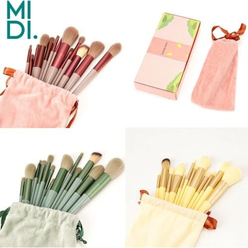 13pcs Beauty Brushes Set with Bag Professional Make Up Brushes Kits Powder Foundation Shadows Girls Travel Cosmetics Tool Pen