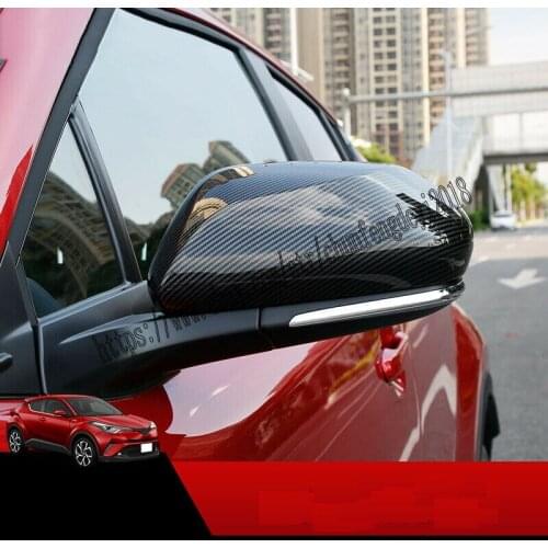 2PCS Carbon Fiber Rear View Side Mirror Covers Cap For Toyota C-HR CHR 2016-2020 high quality Car modification accessories