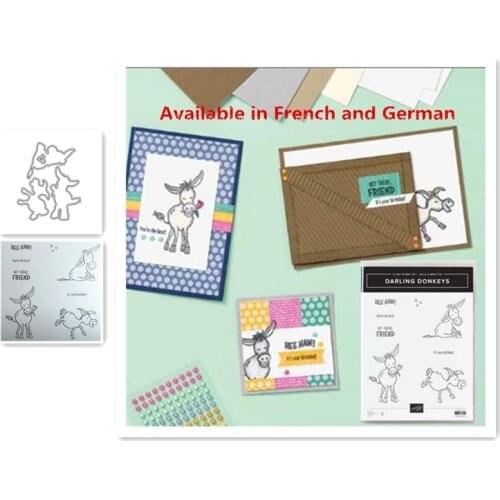 2021 Metal Cutting Dies And Stamps Set Scrapbooking Steel Craft Die Cut Embossing Paper Cards Stencils Scrapbook Dies Donkey